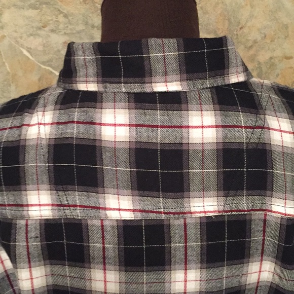 Overdrive 🌹plaid button down shirt top - Picture 6 of 8